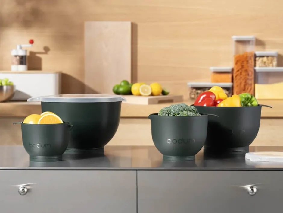 Bodum Bistro Røreskålsæt m. låg - 4 dele* Røreskåle Og Dejfade|Røreskåle Og Dejfade