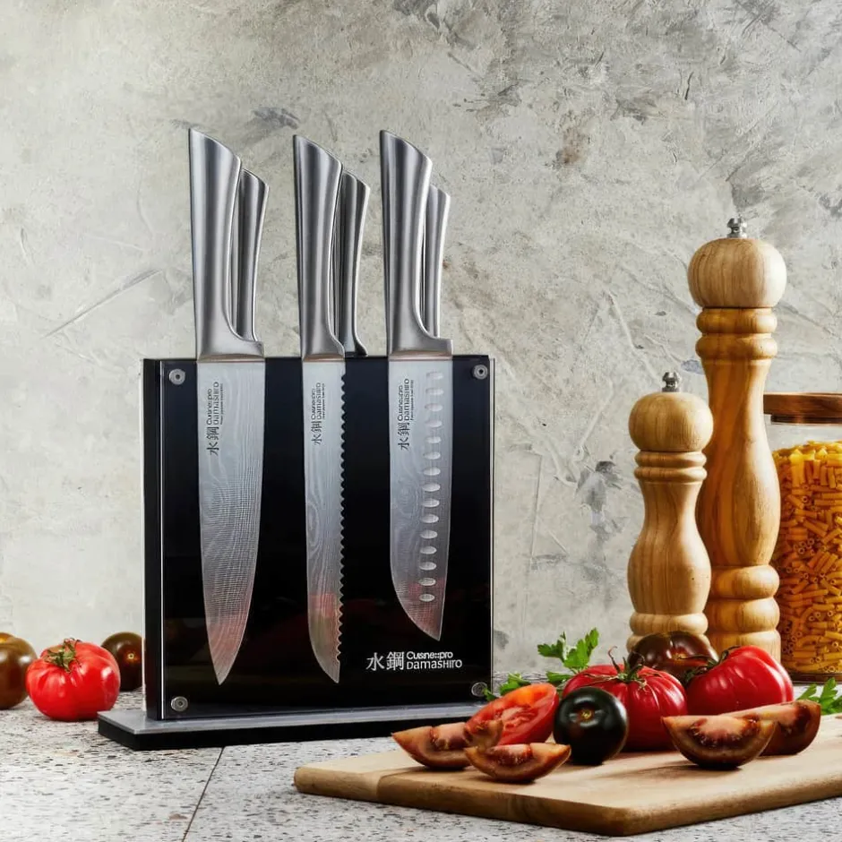 THE CUSTOM CHEF™ Damashiro® Kin Knivblok - 7 dele* Knivsæt Og Knivopbevaring