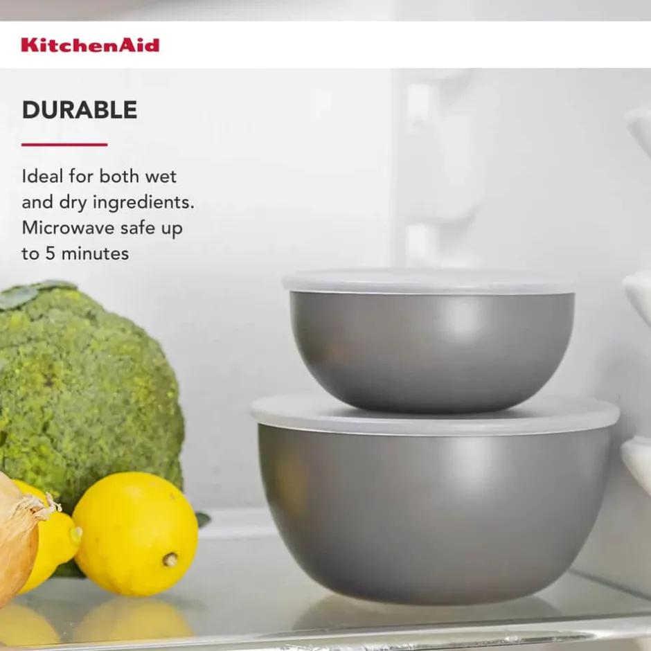 KitchenAid Opbevarings skålsæt m. låg - 8 dele* Røreskåle Og Dejfade|Røreskåle Og Dejfade