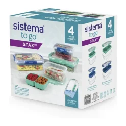 Sistema Stax To Go Madkasse Sæt - 4 dele* Madkasser